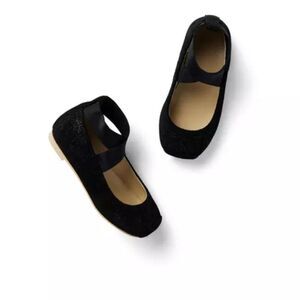 Janie and Jack 100044042 Collections Black Gitter Ballet Flat size 2K NWT